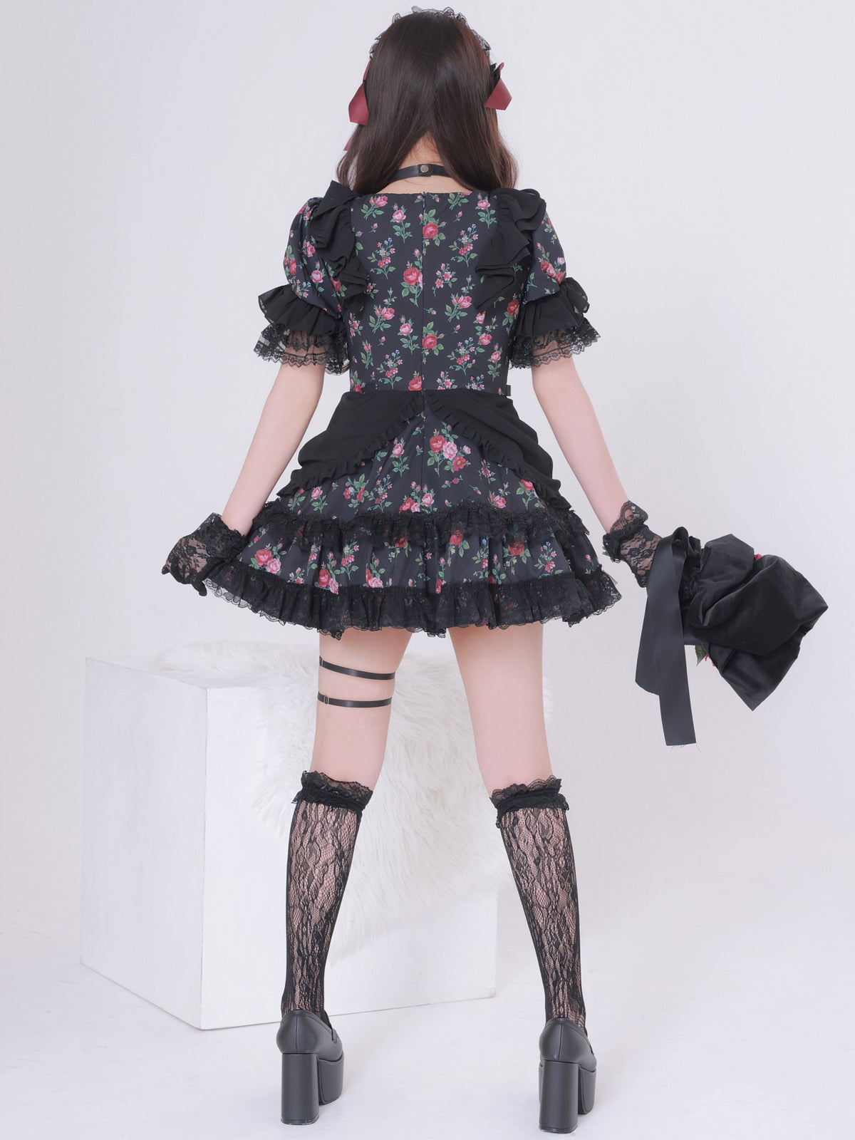 【3点セット】vanityME. × Chiroru コラボ Umber Secret Garden シークレットガーデン クラシカルフリルメイド ホワイト ブラック vcsot-260158a-ch-ac