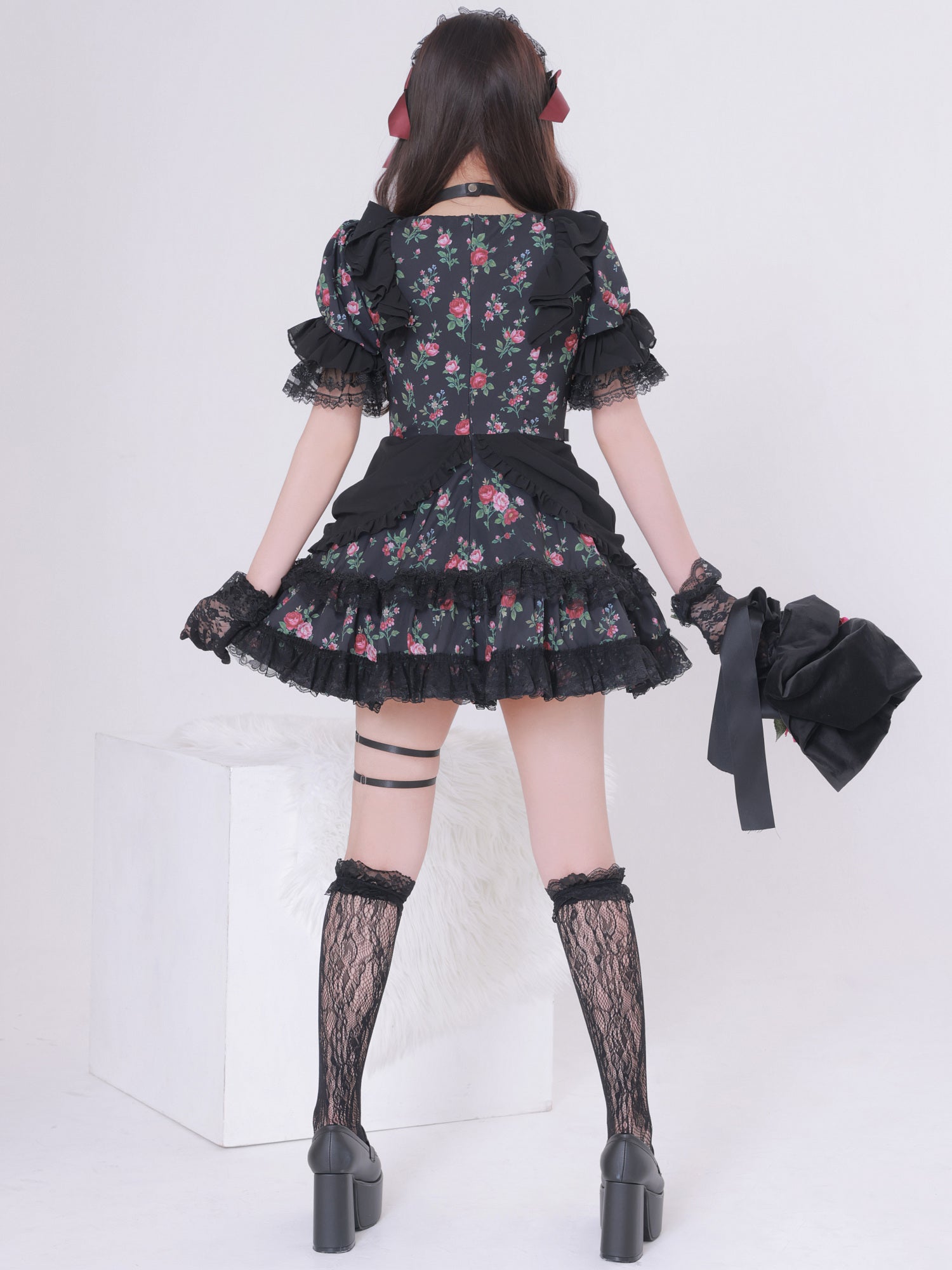 【3点セット】vanityME. × Chiroru コラボ Umber Secret Garden シークレットガーデン クラシカルフリルメイド ホワイト ブラック vcsot-260158a-ch-ac
