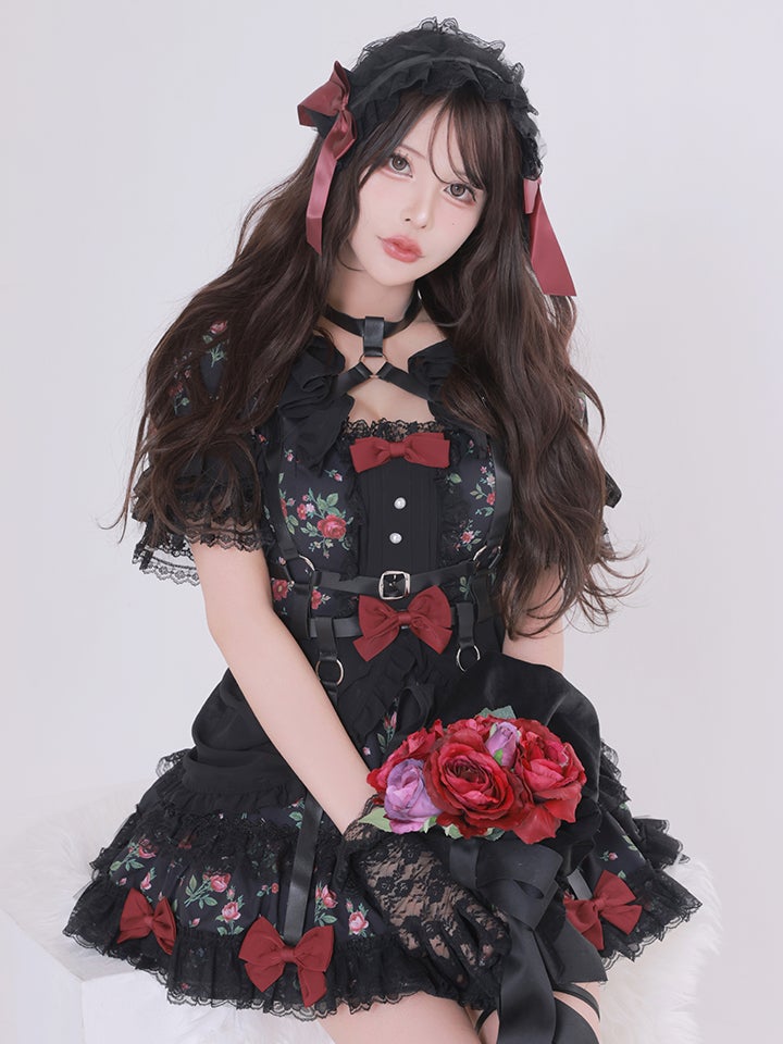 【3点セット】vanityME. × Chiroru コラボ Umber Secret Garden シークレットガーデン クラシカルフリルメイド ホワイト ブラック vcsot-260158a-ch-ac