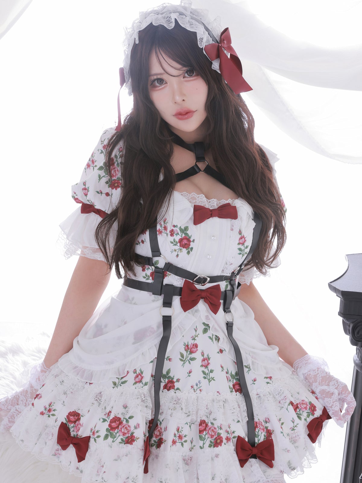 【3点セット】vanityME. × Chiroru コラボ Umber Secret Garden シークレットガーデン クラシカルフリルメイド ホワイト ブラック vcsot-260158a-ch-ac