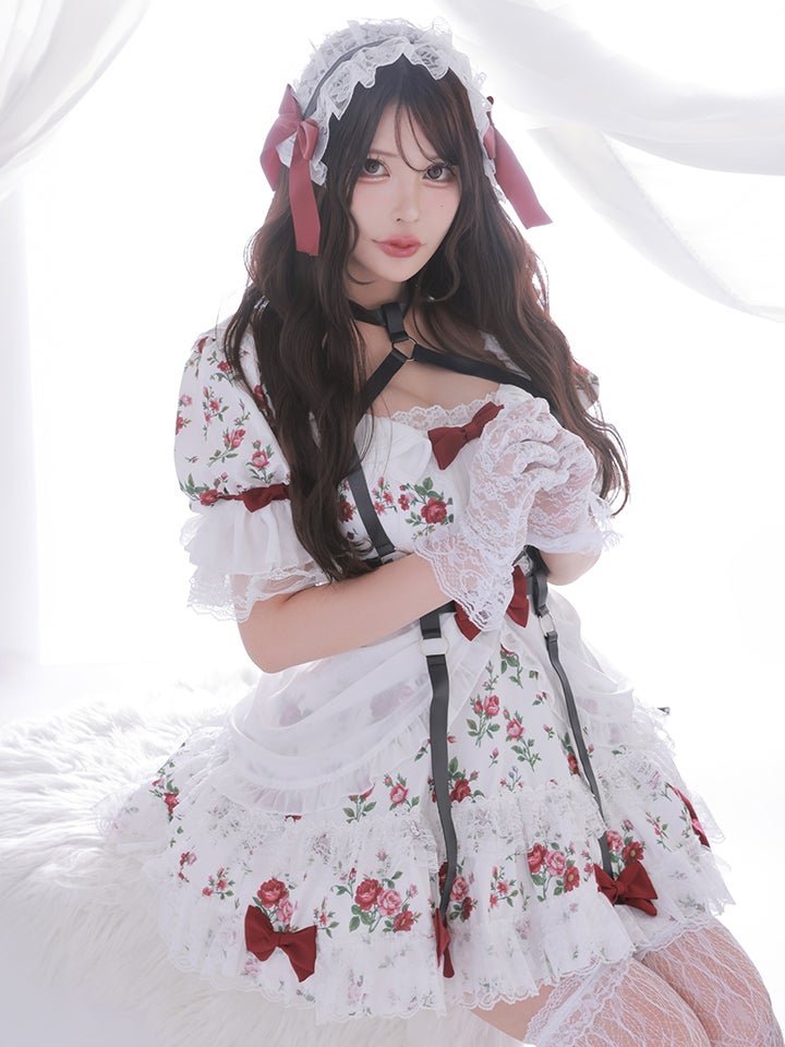 【3点セット】vanityME. × Chiroru コラボ Umber Secret Garden シークレットガーデン クラシカルフリルメイド ホワイト ブラック vcsot-260158a-ch-ac