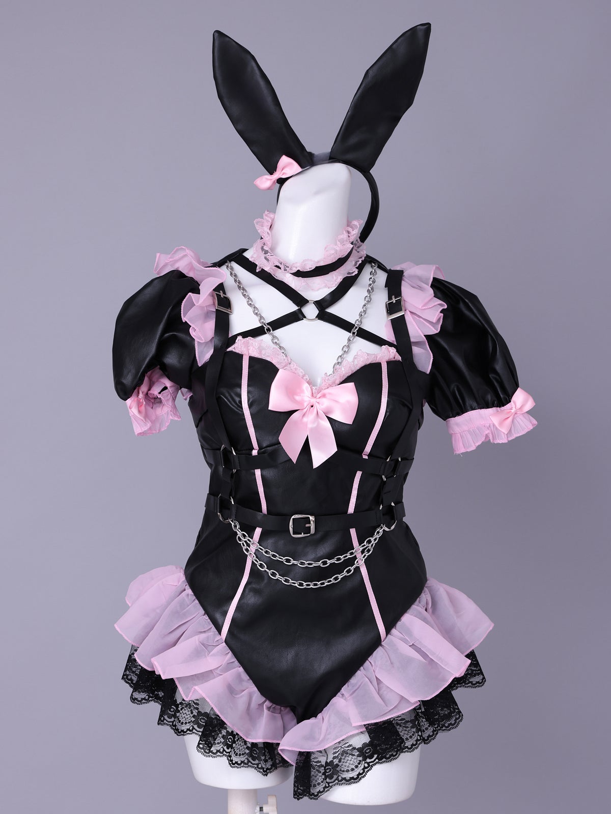 【5点セット】vanityME. × Chiroru コラボ Umber Doll アンバードール バニーコスプレ ブラック×ピンク ブラック×パープル vcsbn-260157-ac