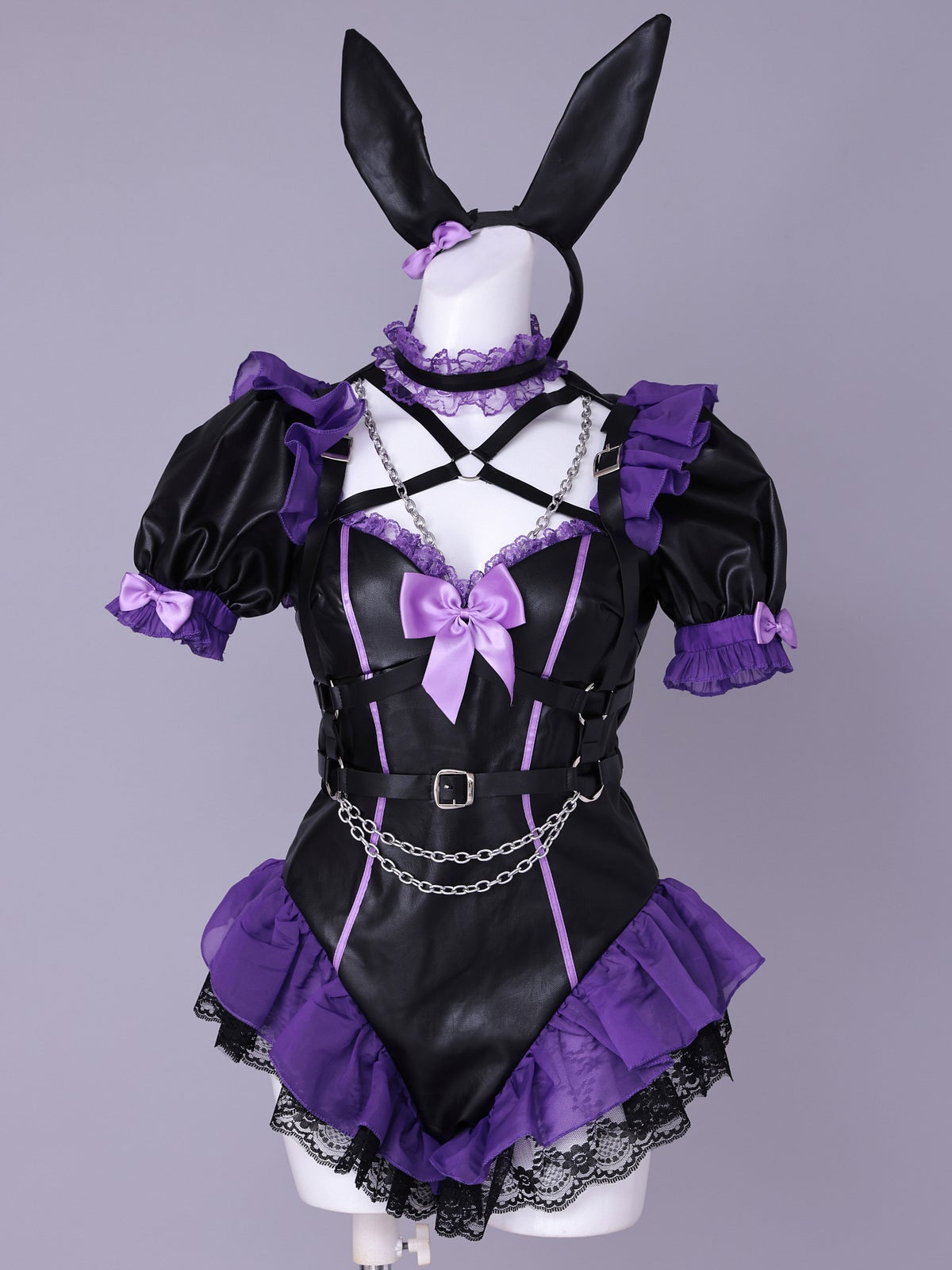 【5点セット】vanityME. × Chiroru コラボ Umber Doll アンバードール バニーコスプレ ブラック×ピンク ブラック×パープル vcsbn-260157-ac