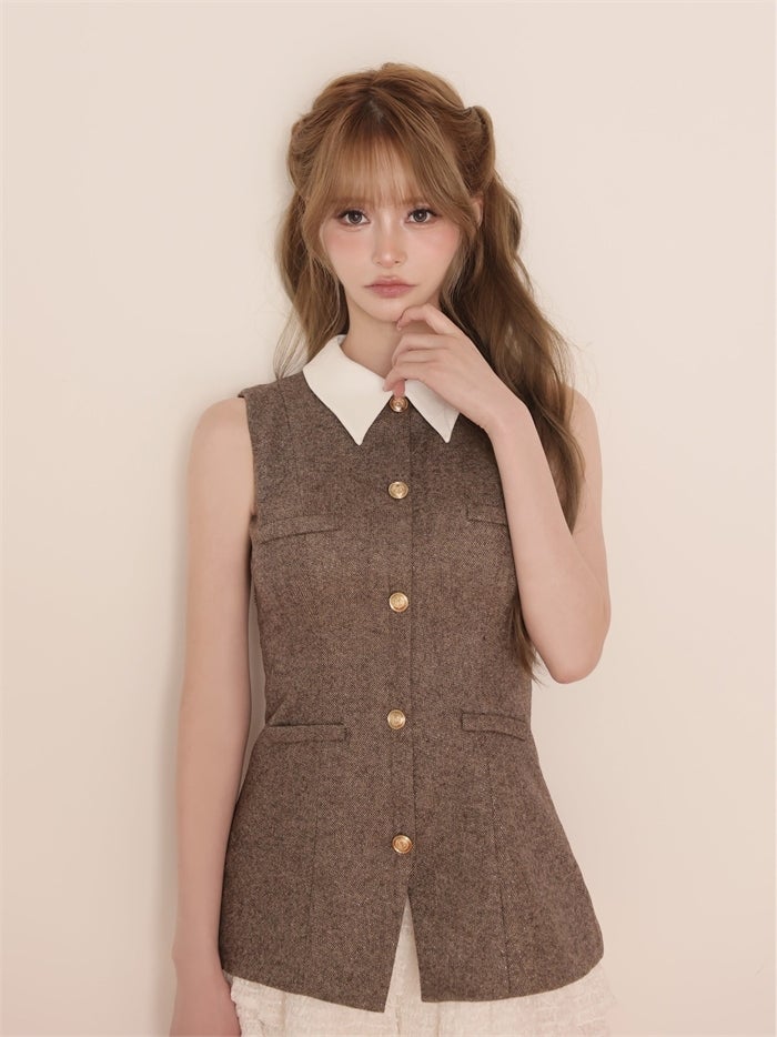 ROBE de FLEURS ローブドフルール ラメフランネル襟付きレースセットアップミニキャバドレス fm4935