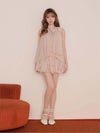 ROBE de FLEURS ローブドフルール リボンホルタープリーツシフォンセットアップミニキャバドレス fm4913