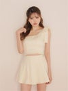 ROBE de FLEURS ローブドフルール リボンワンショルセットアップミニキャバドレス fm4384