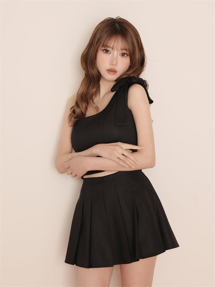 ROBE de FLEURS ローブドフルール リボンワンショルセットアップミニキャバドレス fm4384