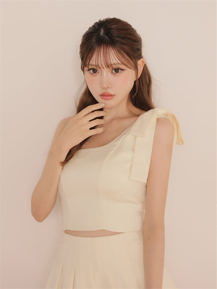 ROBE de FLEURS ローブドフルール リボンワンショルセットアップミニキャバドレス fm4384