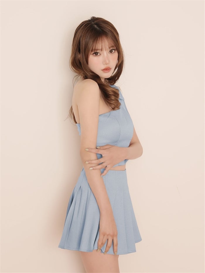 ROBE de FLEURS ローブドフルール リボンワンショルセットアップミニキャバドレス fm4384