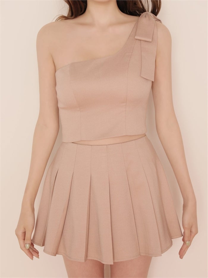 ROBE de FLEURS ローブドフルール リボンワンショルセットアップミニキャバドレス fm4384