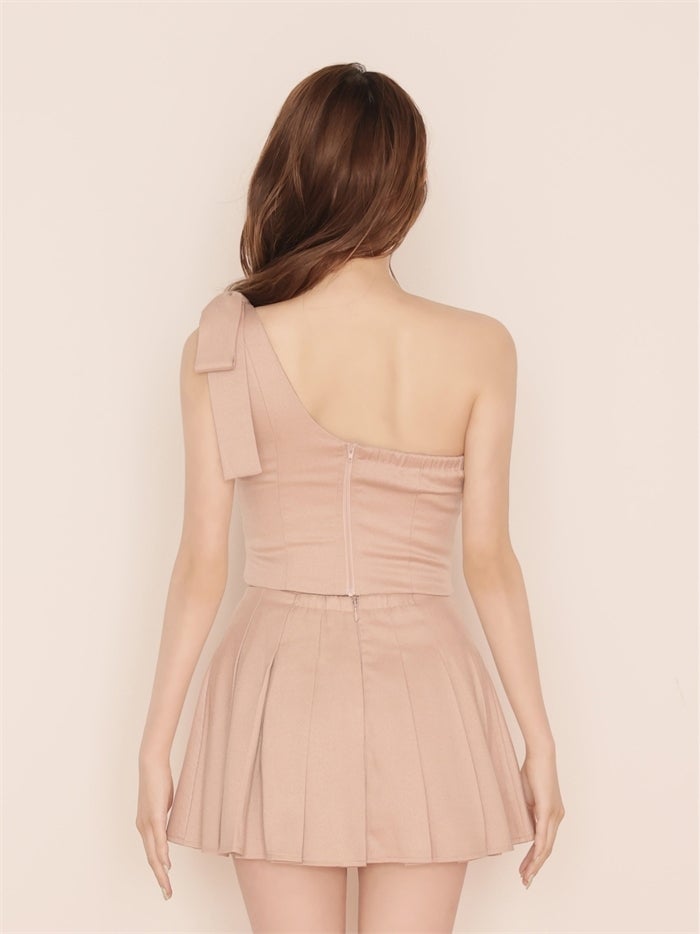 ROBE de FLEURS ローブドフルール リボンワンショルセットアップミニキャバドレス fm4384