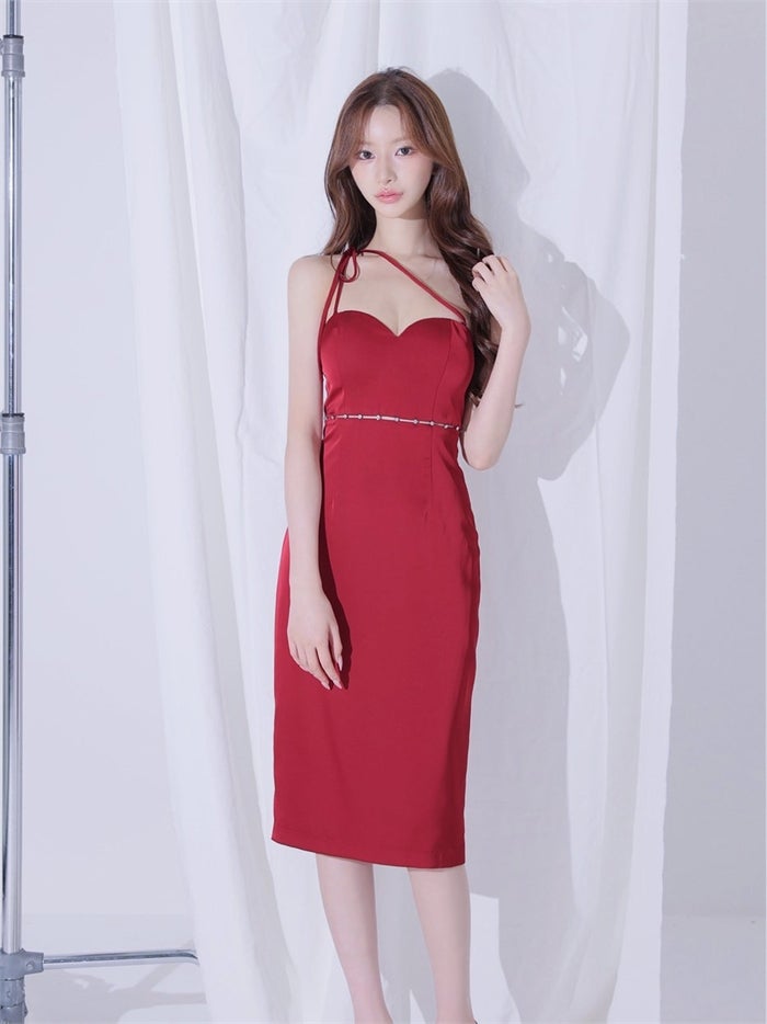 ROBE de FLEURS anier.ROBE ローブドフルール アニエルローブ Satin Trace Midi Dress fm-anier5105-c