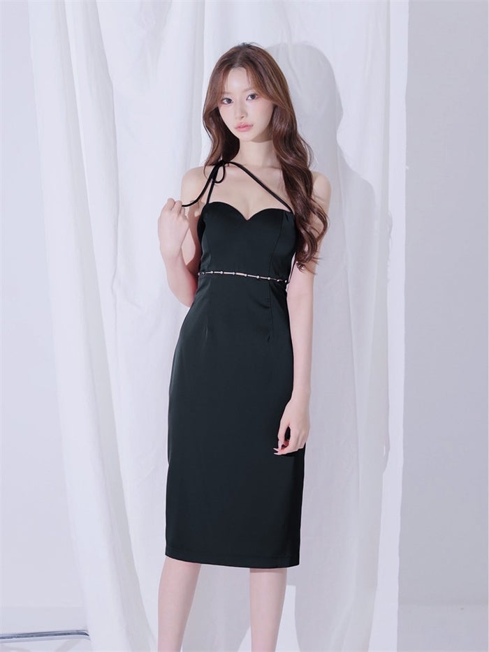 ROBE de FLEURS anier.ROBE ローブドフルール アニエルローブ Satin Trace Midi Dress fm-anier5105-c