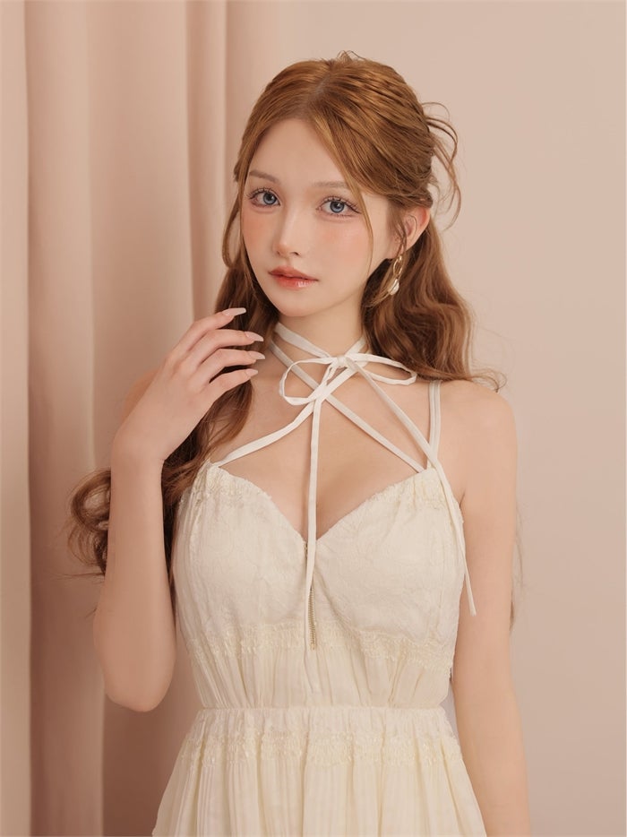 ROBE de FLEURS ローブドフルール レースドッキングギャザーミニキャバドレス fm4389-c