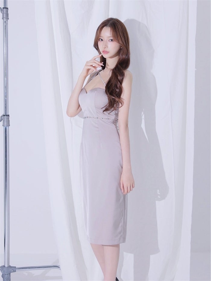 ROBE de FLEURS anier.ROBE ローブドフルール アニエルローブ Satin Trace Midi Dress fm-anier5105