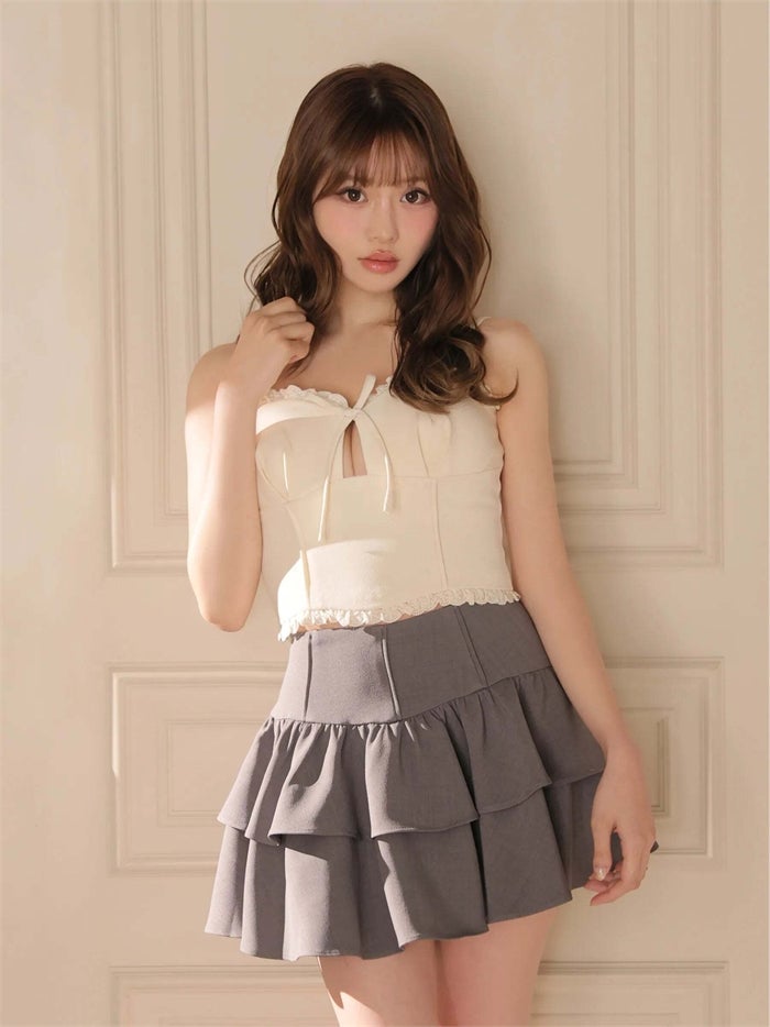 ROBE de FLEURS ローブドフルール リボンコルセットフレアセットアップミニキャバドレス fm4374-c