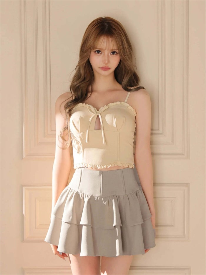 ROBE de FLEURS ローブドフルール リボンコルセットフレアセットアップミニキャバドレス fm4374-c