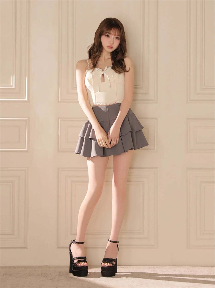 ROBE de FLEURS ローブドフルール リボンコルセットフレアセットアップミニキャバドレス fm4374-c