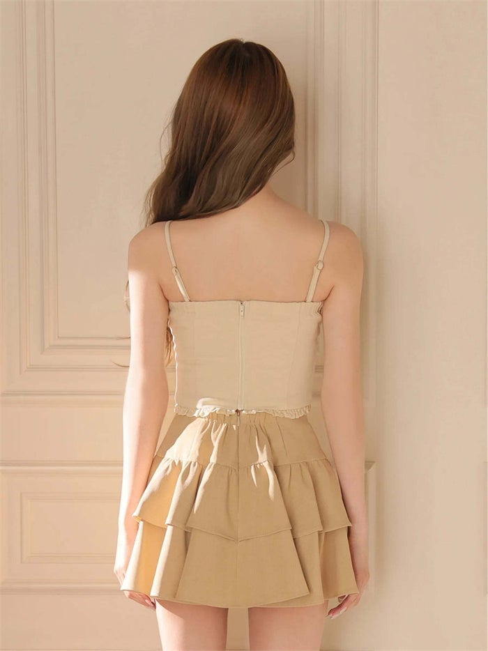 ROBE de FLEURS ローブドフルール リボンコルセットフレアセットアップミニキャバドレス fm4374-c