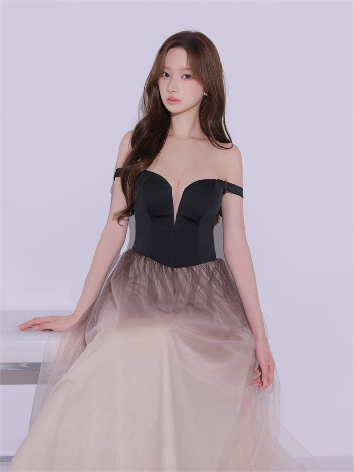 ROBE de FLEURS anier.ROBE ローブドフルール アニエルローブ Sheer Veil Long Dress fm-anier4092-c