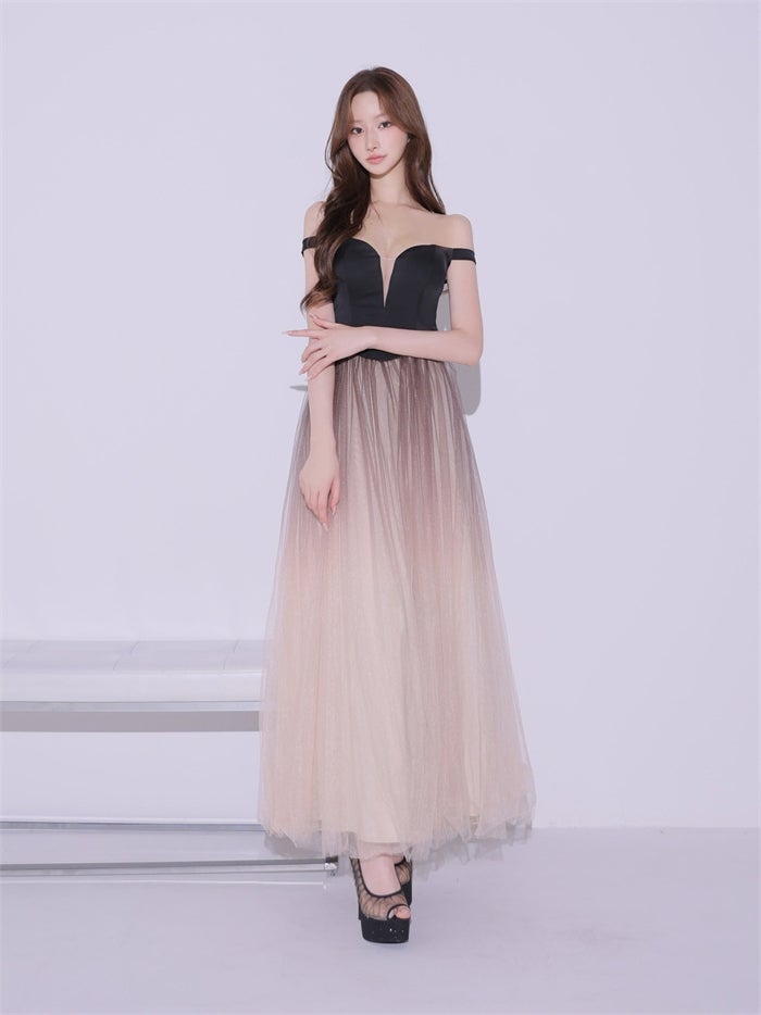ROBE de FLEURS anier.ROBE ローブドフルール アニエルローブ Sheer Veil Long Dress fm-anier4092-c