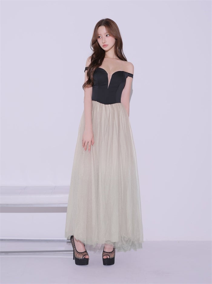 ROBE de FLEURS anier.ROBE ローブドフルール アニエルローブ Sheer Veil Long Dress fm-anier4092-c