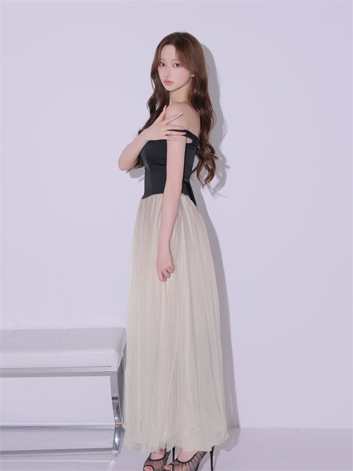 ROBE de FLEURS anier.ROBE ローブドフルール アニエルローブ Sheer Veil Long Dress fm-anier4092-c