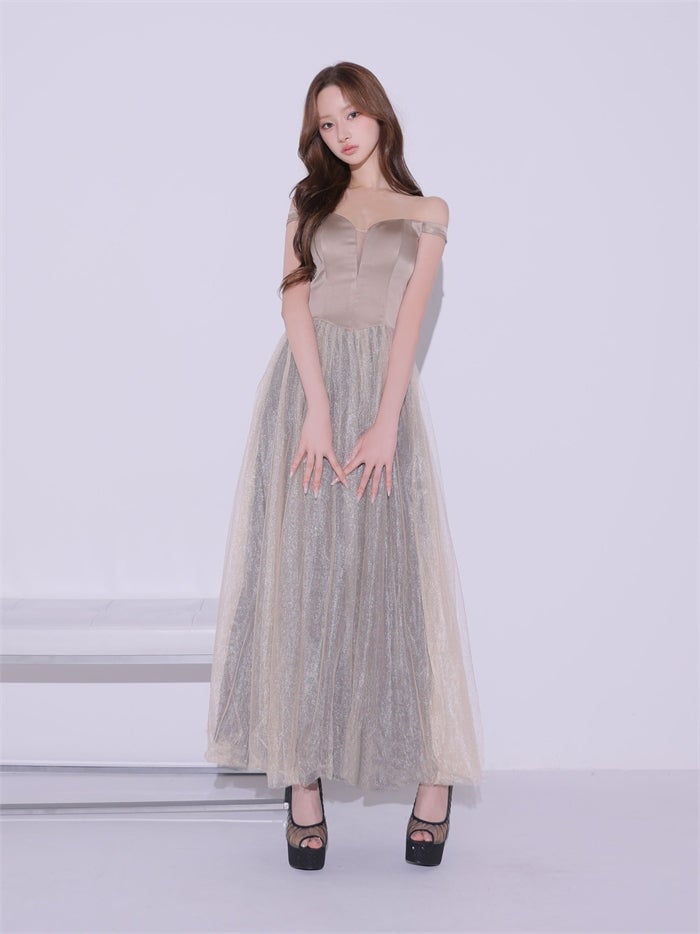 ROBE de FLEURS anier.ROBE ローブドフルール アニエルローブ Sheer Veil Long Dress fm-anier4092-c