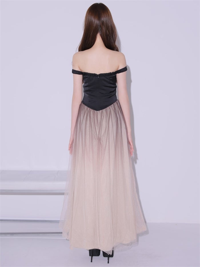 ROBE de FLEURS anier.ROBE ローブドフルール アニエルローブ Sheer Veil Long Dress fm-anier4092-c