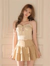 ROBE de FLEURS ローブドフルール リボンコルセットフレアセットアップミニキャバドレス fm4374