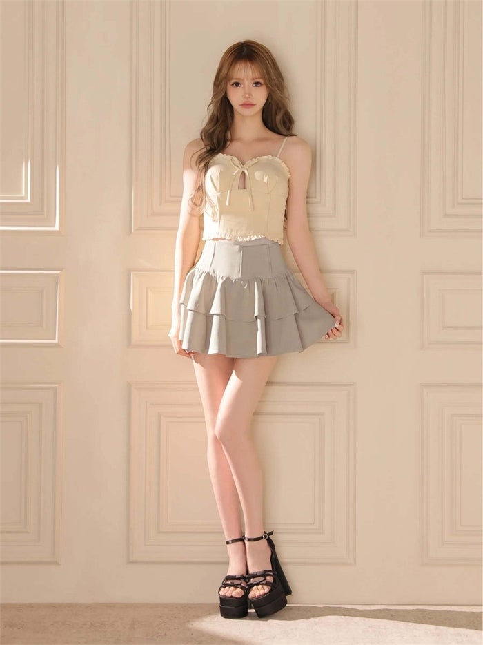 ROBE de FLEURS ローブドフルール リボンコルセットフレアセットアップミニキャバドレス fm4374