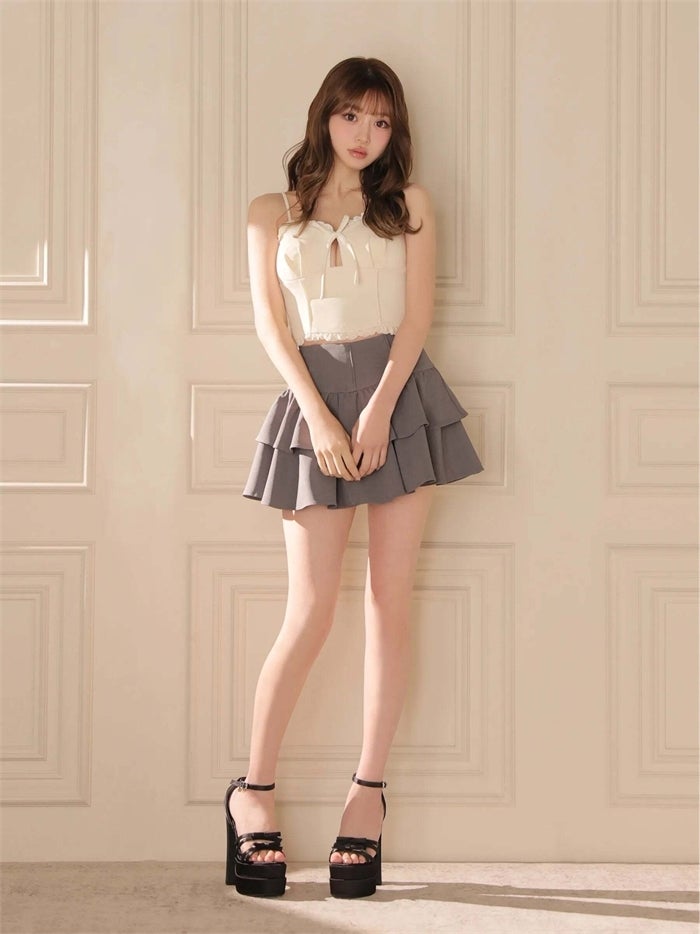 ROBE de FLEURS ローブドフルール リボンコルセットフレアセットアップミニキャバドレス fm4374
