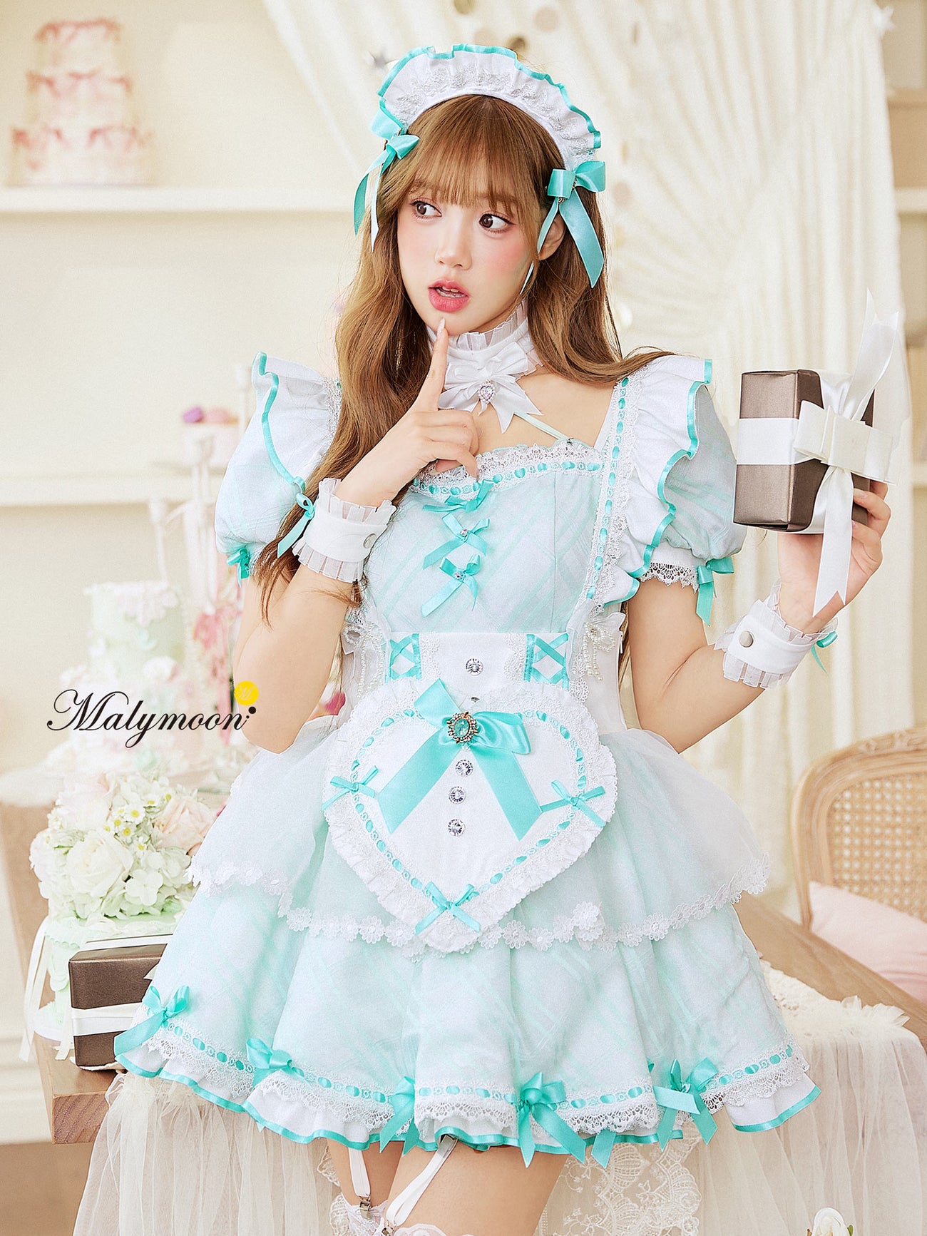 【9点セット】【Malymoon】 パステルハートチェックメイド mlcs26101