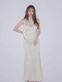 Glossy ローブドフルールグロッシー ホルターネックバックカットマーメイドロングキャバドレス gl4397-c