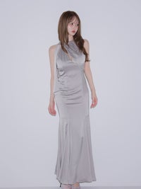 Glossy ローブドフルールグロッシー ホルターネックバックカットマーメイドロングキャバドレス gl4397-c