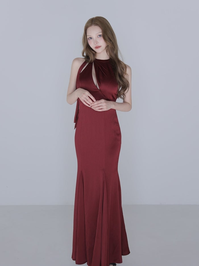 Glossy ローブドフルールグロッシー ホルターネックバックカットマーメイドロングキャバドレス gl4397-c