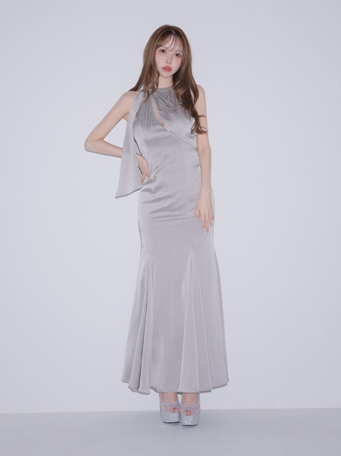 Glossy ローブドフルールグロッシー ホルターネックバックカットマーメイドロングキャバドレス gl4397-c