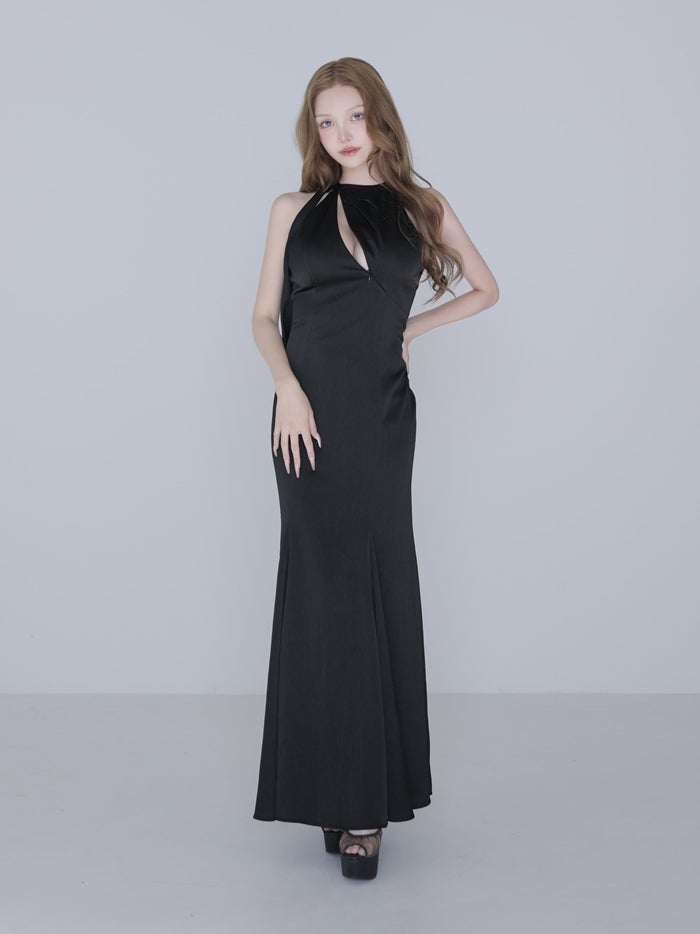 Glossy ローブドフルールグロッシー ホルターネックバックカットマーメイドロングキャバドレス gl4397-c