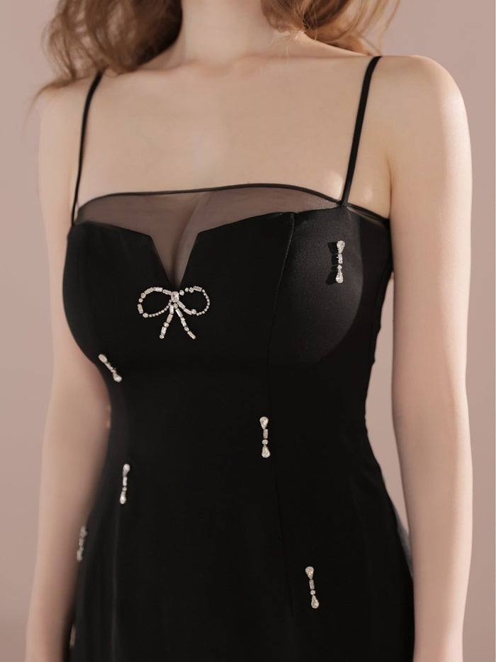 ROBE de FLEURS ローブドフルール ビジューリボンサテンミニキャバドレス fm5016-c