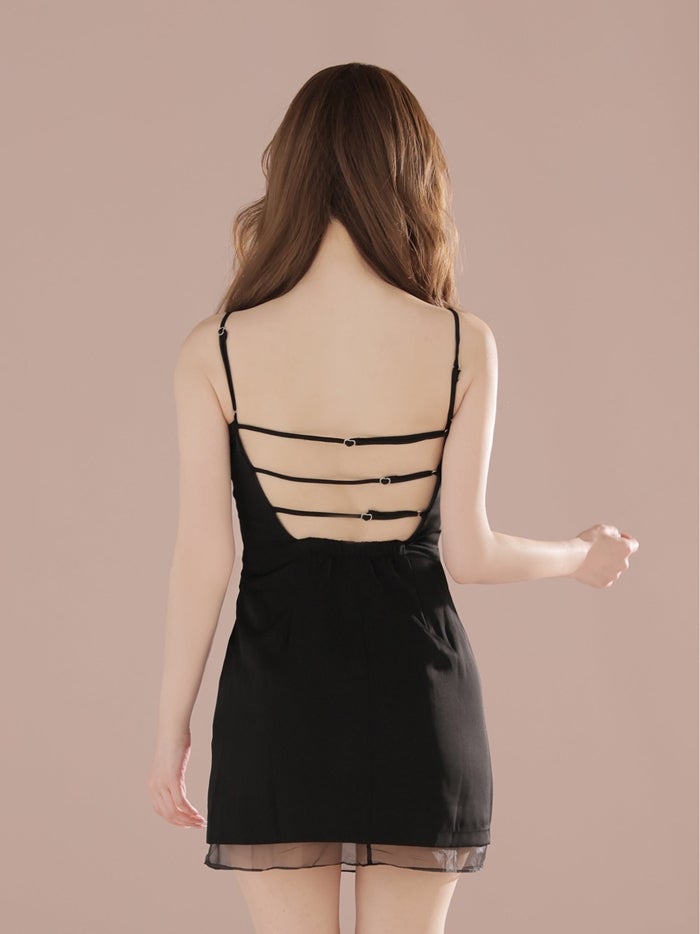 ROBE de FLEURS ローブドフルール ビジューリボンサテンミニキャバドレス fm5016-c