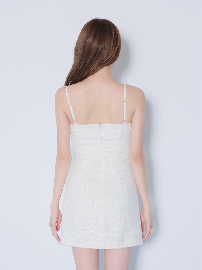 ROBE de FLEURS ローブドフルール スパンコールレースベロアリボンミニキャバドレス fm5020-c