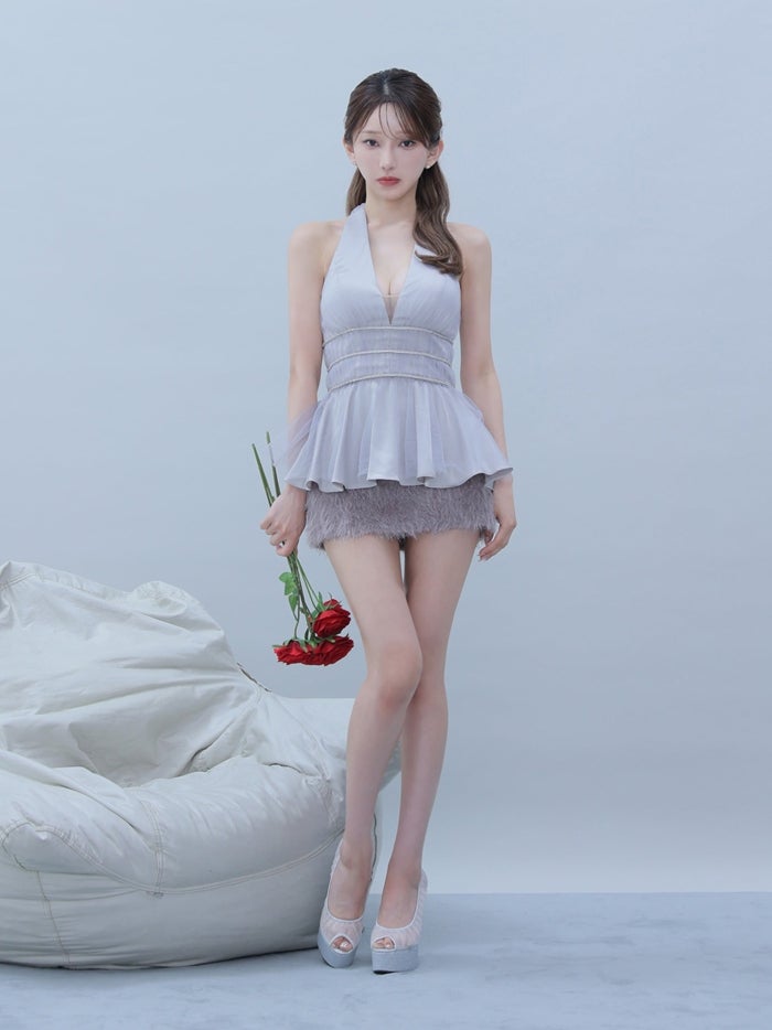 ROBE de FLEURS anier.ROBE ローブドフルール アニエルローブ Swan Veil Dress fm-anier5101-c