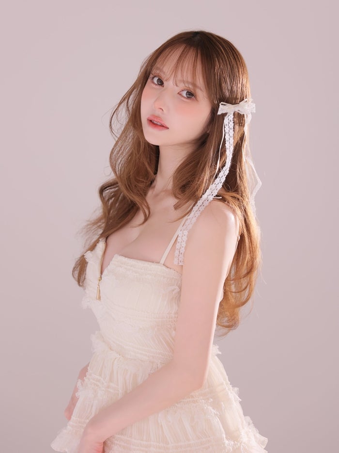 ROBE de FLEURS ローブドフルール シャーリングティアードシフォンロングキャバドレス fm4921-c