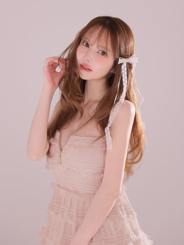 ROBE de FLEURS ローブドフルール シャーリングティアードシフォンロングキャバドレス fm4921-c
