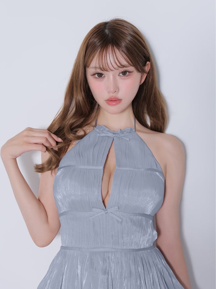 ROBE de FLEURS ローブドフルール グロスシフォンホルターミニキャバドレス fm5400-c