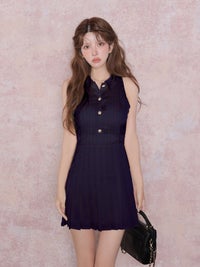 DEA. ディア バイ ローブドフルール プリーツサテンカラーミニキャバドレス de5204-c
