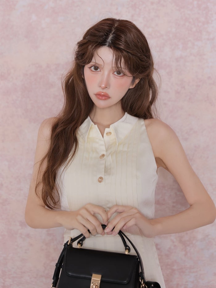 DEA. ディア バイ ローブドフルール プリーツサテンカラーミニキャバドレス de5204-c