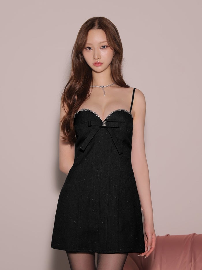ROBE de FLEURS anier.ROBE ローブドフルール アニエルローブ Starlit Bow Dress fm-anier4087-c