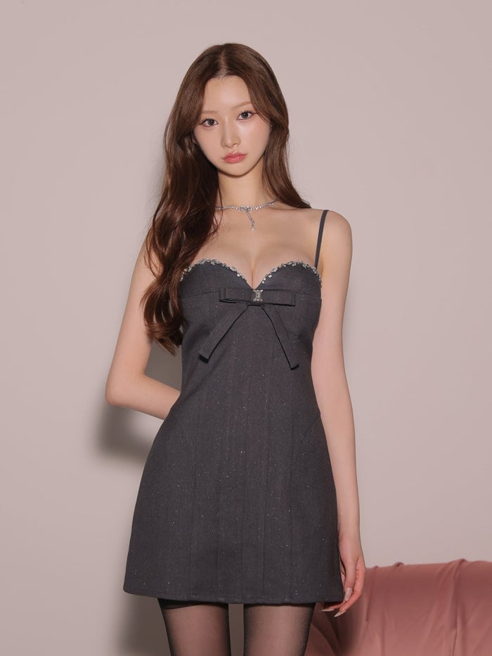 ROBE de FLEURS anier.ROBE ローブドフルール アニエルローブ Starlit Bow Dress fm-anier4087-c