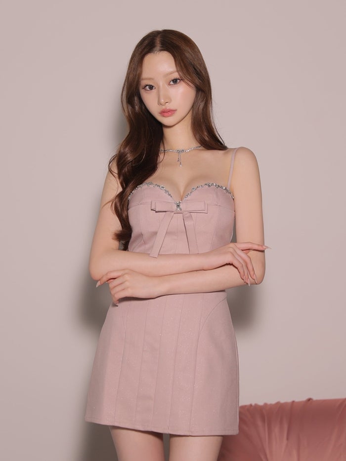ROBE de FLEURS anier.ROBE ローブドフルール アニエルローブ Starlit Bow Dress fm-anier4087-c